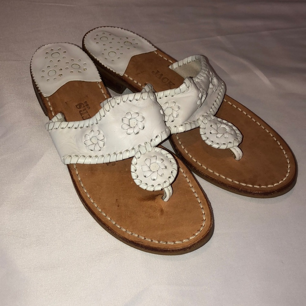 Jack Rogers White and Tan Sandals